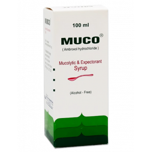 MUCO 15 MG / 5 ML ( AMBROXOL ) MUCOLYTIC & EXPECTORANT SYRUP 100 ML